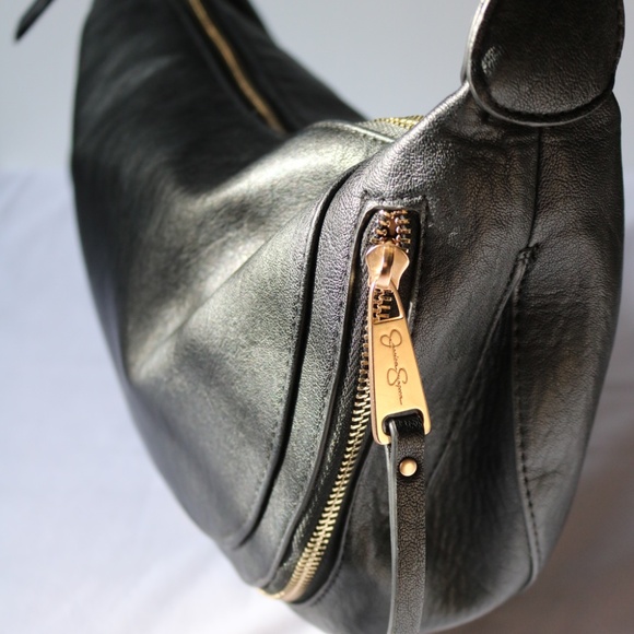 Jessica Simpson Black Faux Leather "Sierra Hobo" Handbag Shoulder Bag Purse - Picture 8 of 12